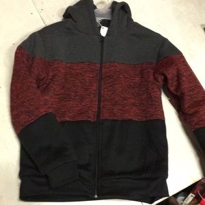 Zip up fleece lined hooded jacket